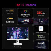 ASUS ROG Strix XG27ACS 27" 180Hz 1ms Fast IPS USB Type-C Gaming Monitor - White